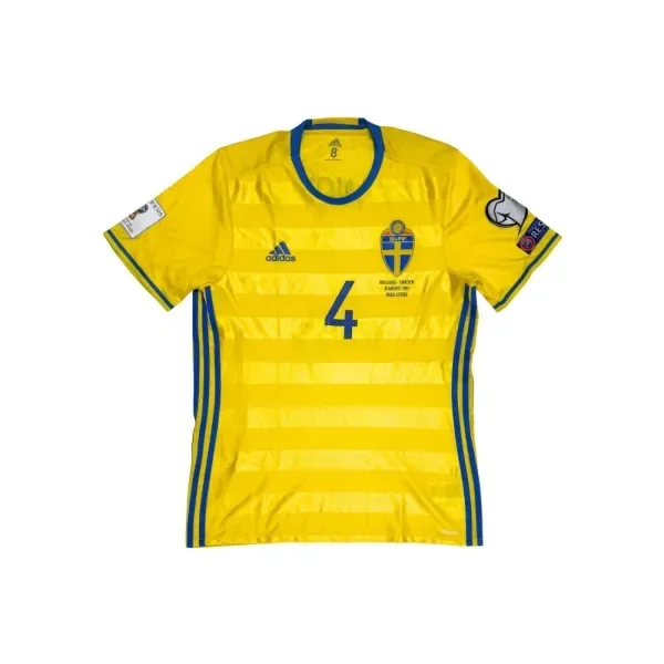 2016 MATCH-WORN Sweden Home Kit (L) Andreas Granqvist